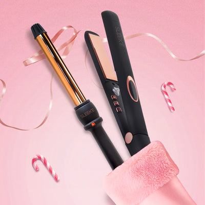 Golden Sleigh Set – 1" Straightener + 25mm Wand